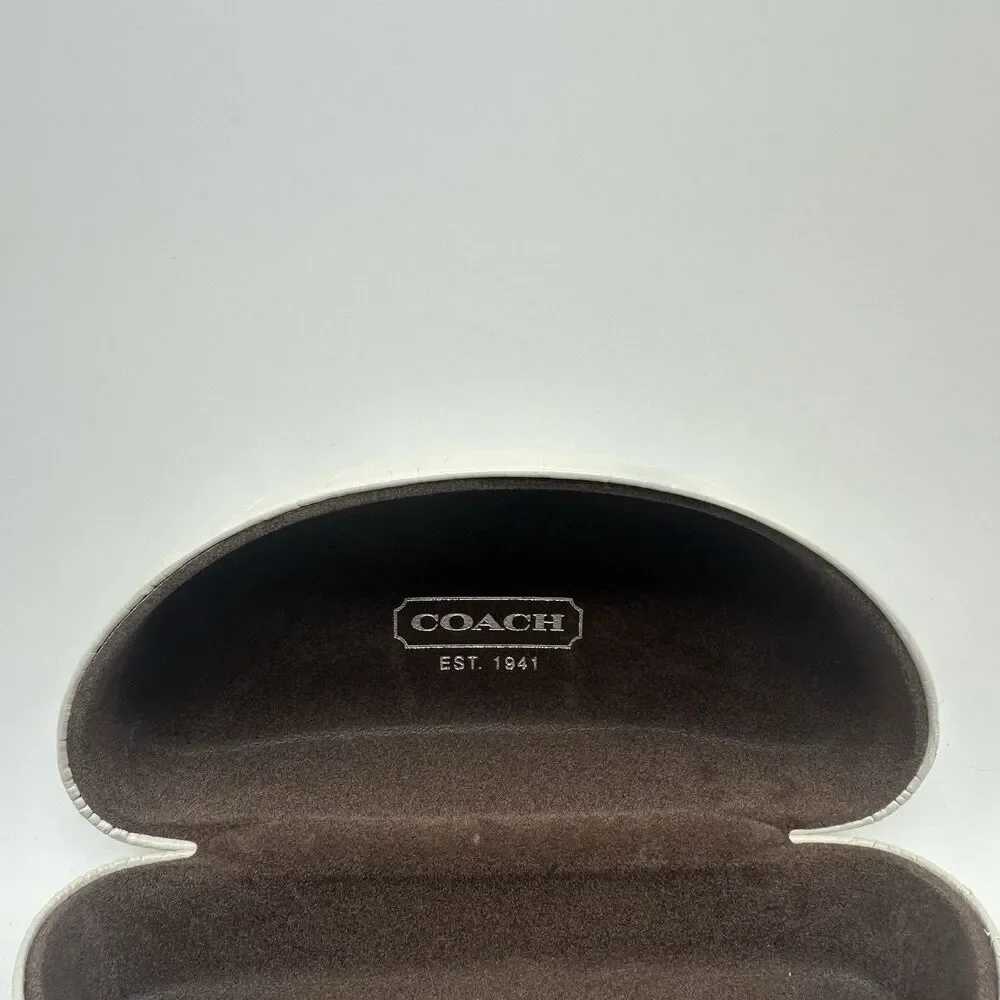 Coach Original White Logo Hard Sunglass Case Holder Sunglasses Microfiber Cloth